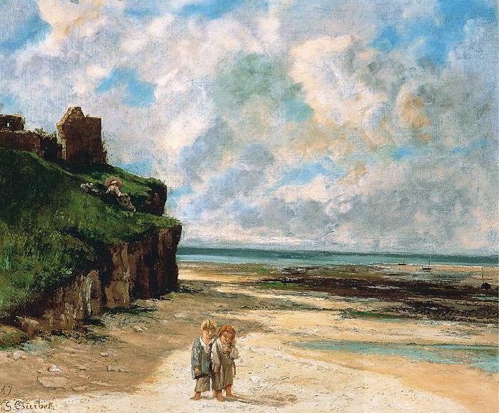 Gustave Courbet The Beach at Saint-Aubin-sur-Mer oil painting picture